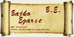 Bajko Egarić vizit kartica